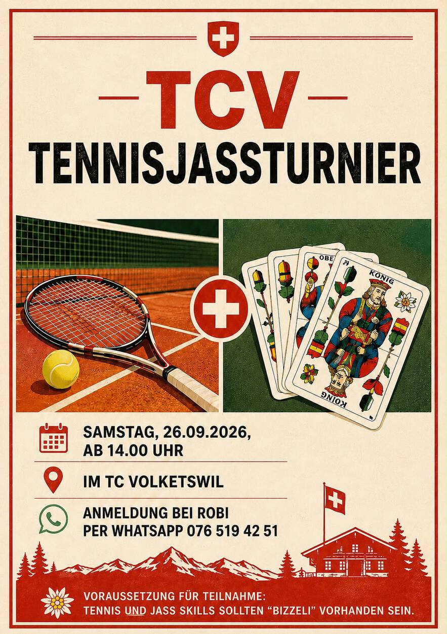 Tennis-Jassturnier - 26.09.2026 - 14:00